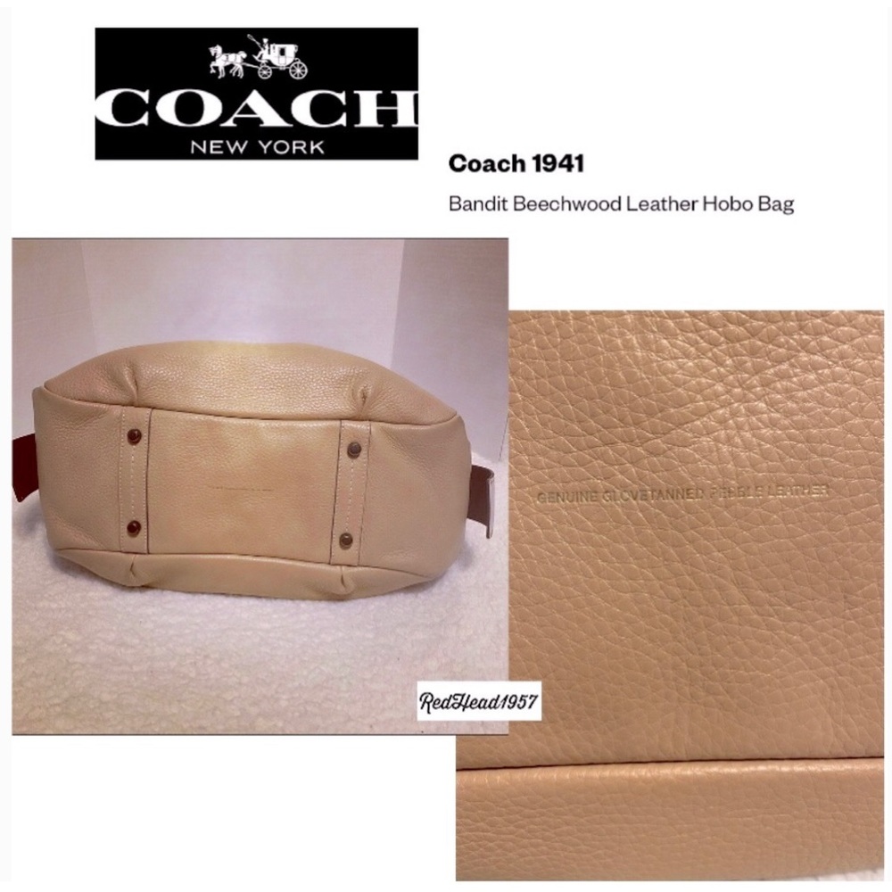 Coach 1941 Legacy Glovetanned Leather Bandit Beechwood HoBo Shoulder bag 🥰♥️ 👜 - Picture 9 of 11